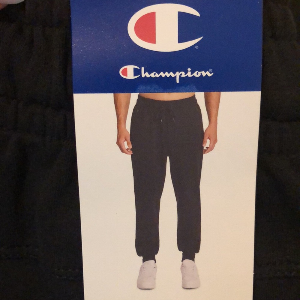 Champion Black Cotton Zipper Pocket Jogger Sweatpants